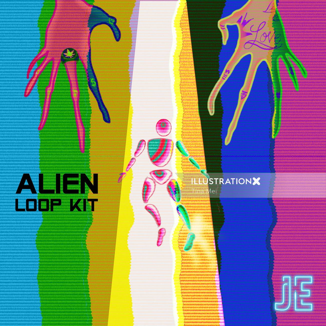 Ilustração da capa da música do kit Alien Loop