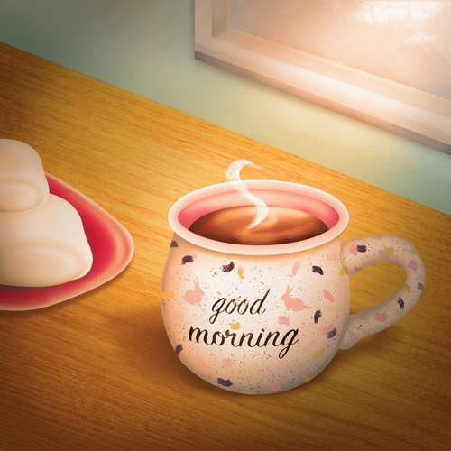 good morning, good morning illustration, coffee illustration, drink illustration, food illustration,