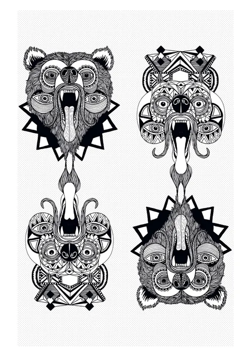 Graphic animal masks
