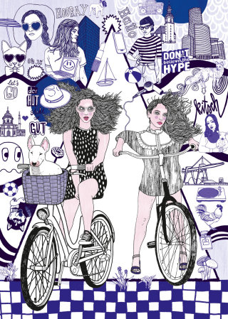 Pessoas mulher em bicicletas