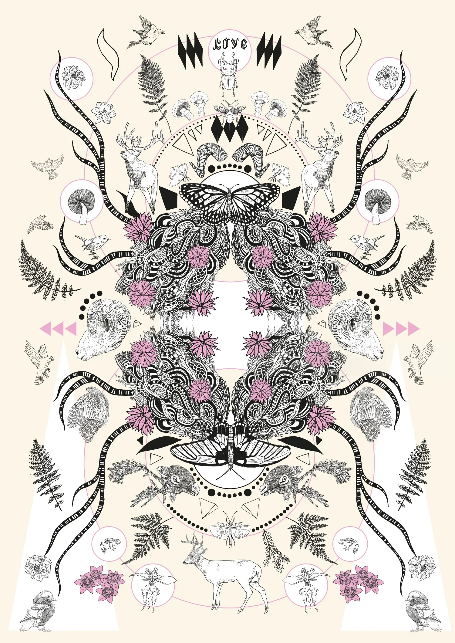 Symmetrical nature design with animals and plants by Tobias Göbel