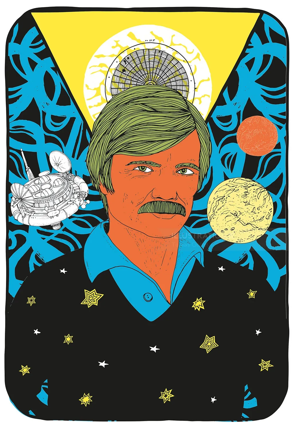 Portrait of a man with cosmic background by Tobias Göbel