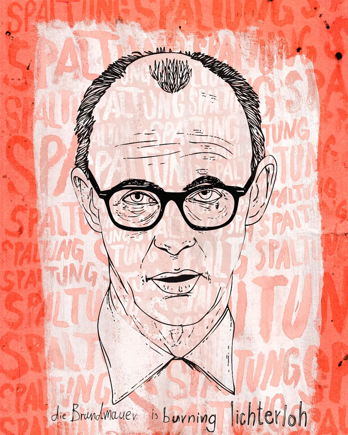 Illustration of Dr. Brandeis wearing glasses by Tobias Göbel