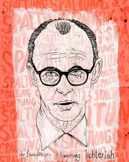 Illustration of Dr. Brandeis wearing glasses by Tobias Göbel