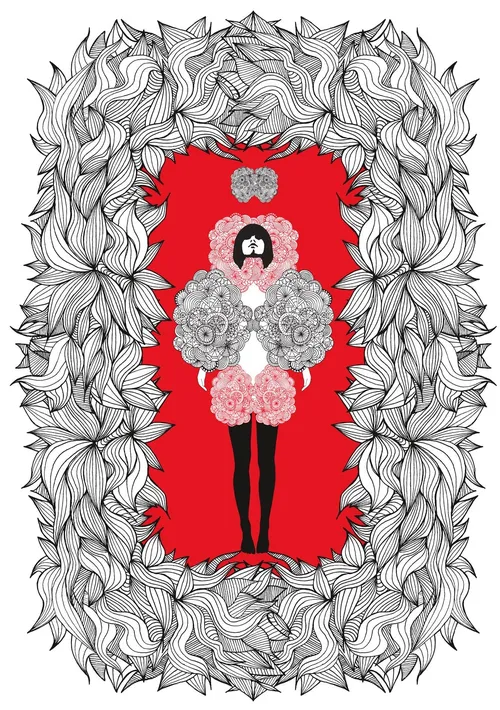 Graphic women in the frame

