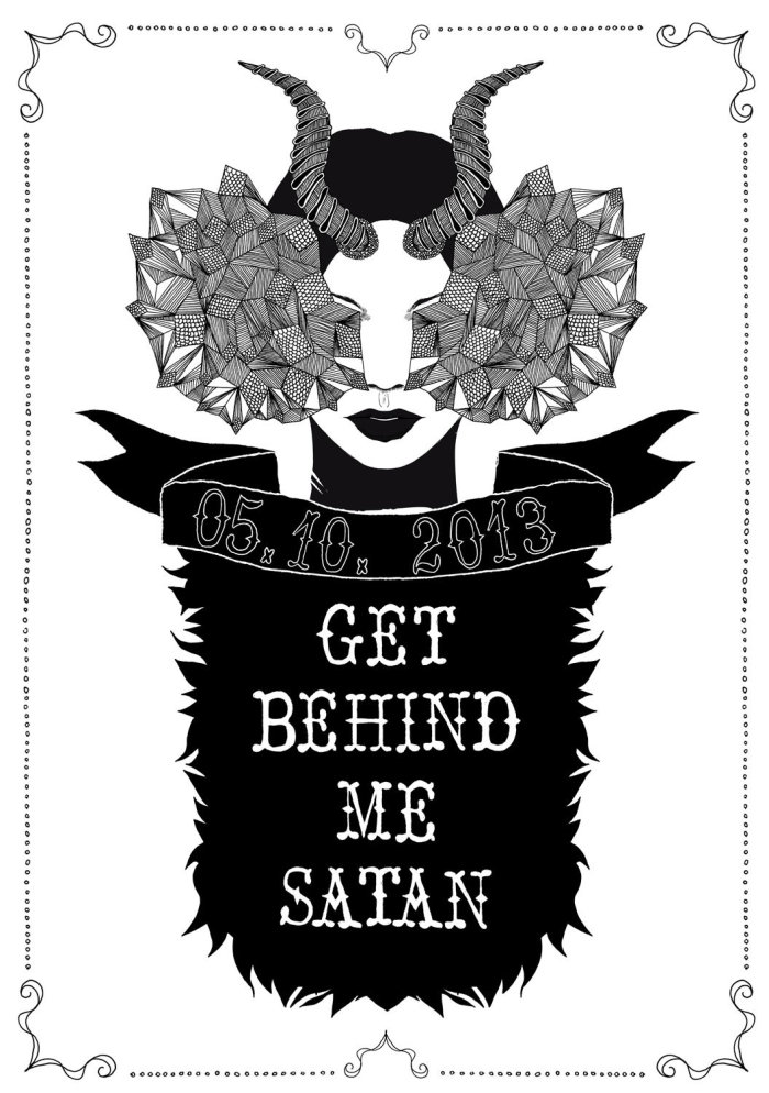 Graphic Get behind me satan
