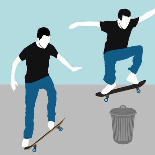 People having fun with skateboard
