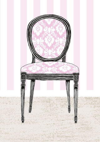 粉色图形椅
