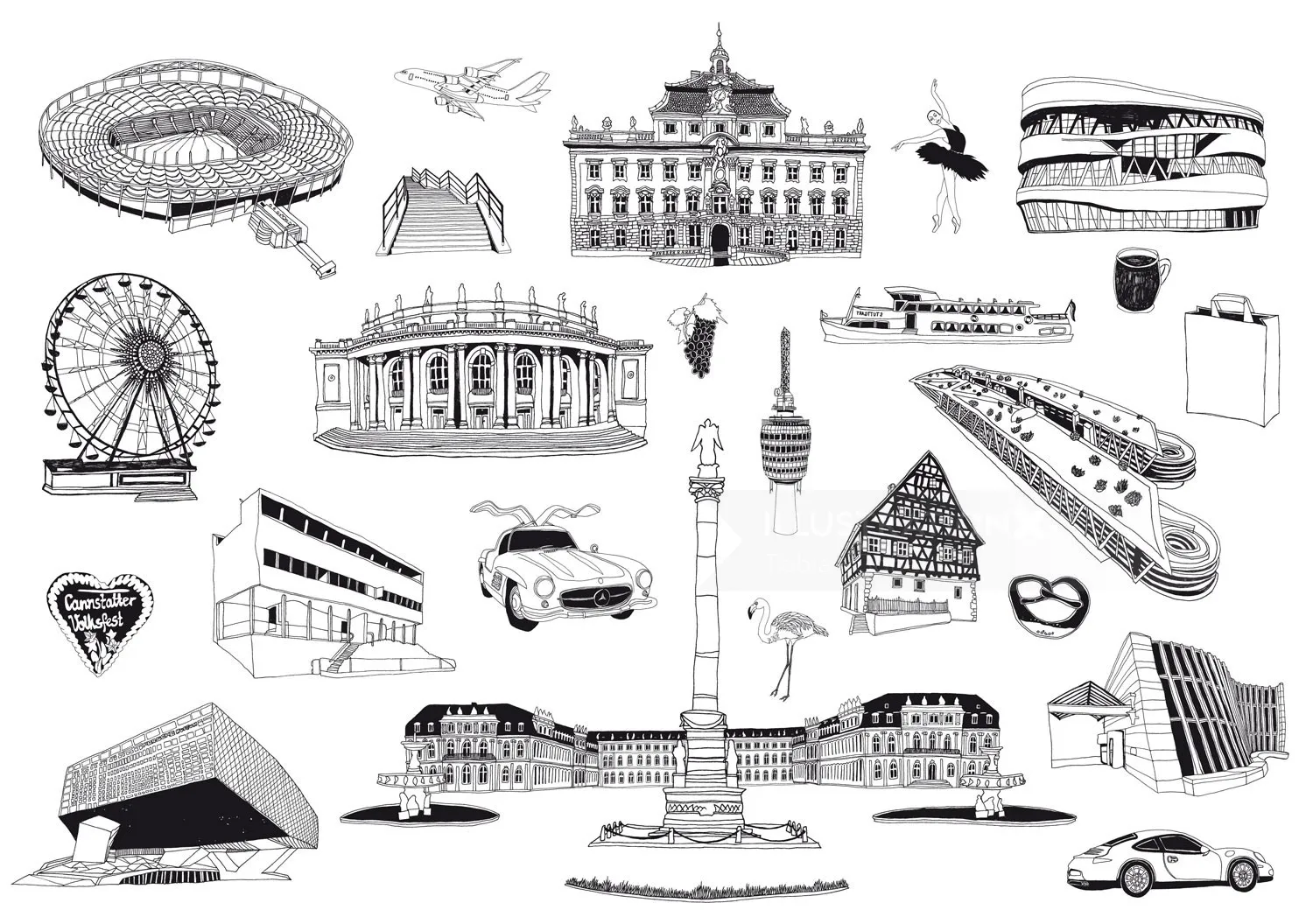 Graphic line building architecture
