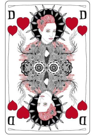 Beleza em corações de cartas de baralho
