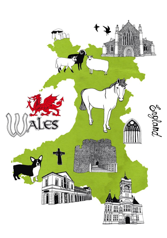 Maps Wales of Englad
