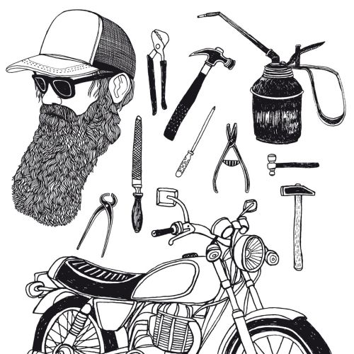 Line art of Bicycle accessories
