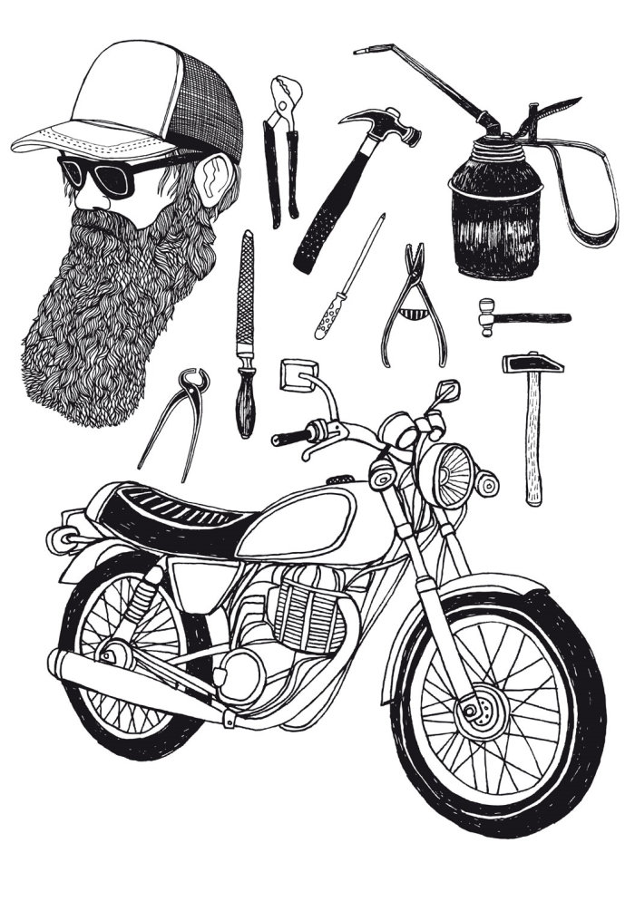 Line art of Bicycle accessories
