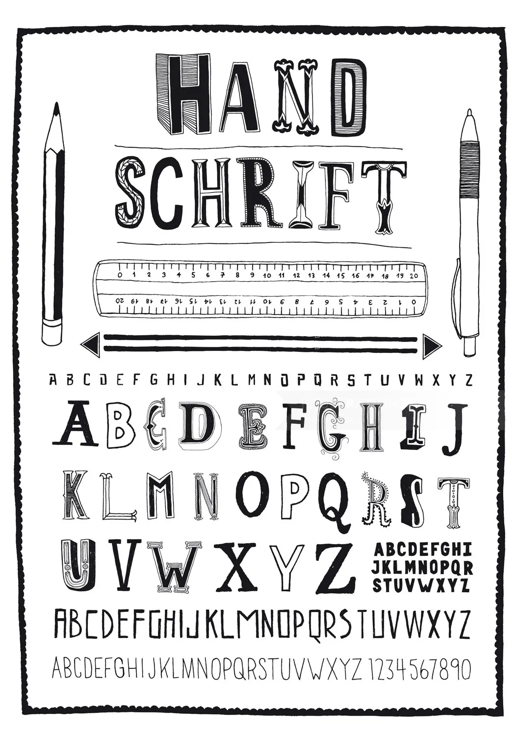 Black & White Hand Schrift
