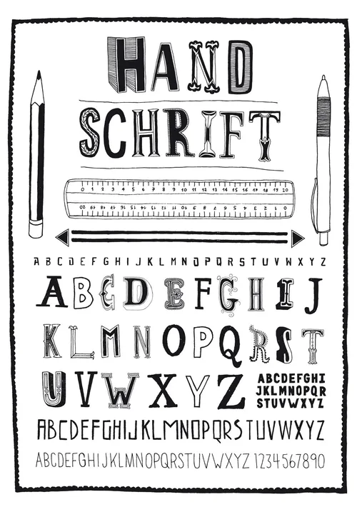 Black & White Hand Schrift

