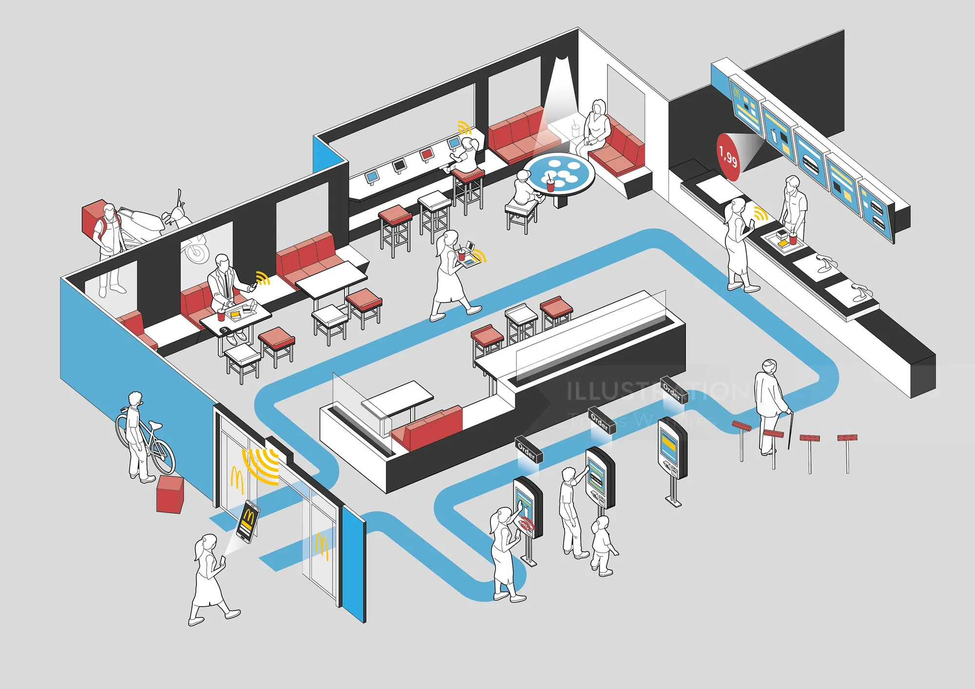 Isometric laboratory scene with scientists working by Tobias Wandres