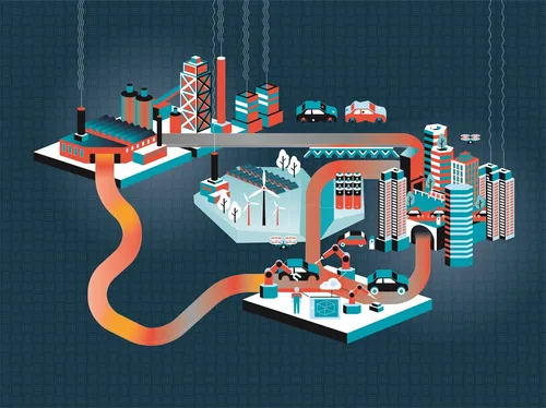 Vector art of underground pipeline