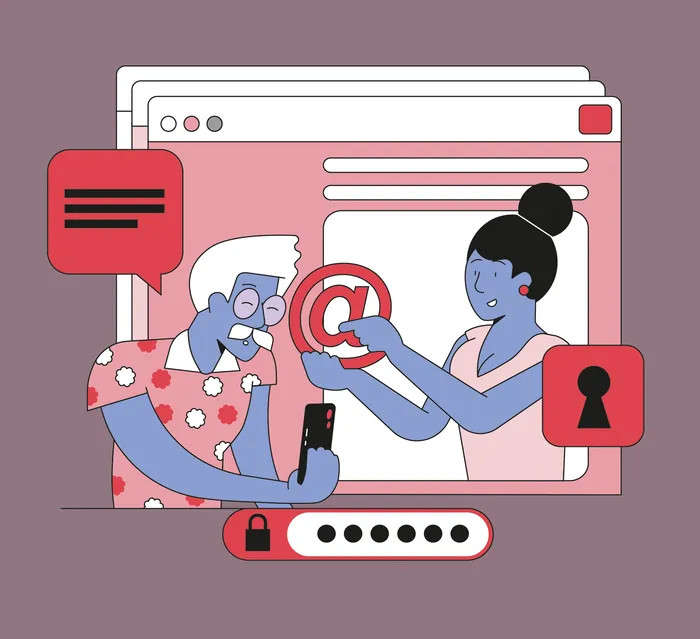 Digital security and email communication illustration by Tobias Wandres
