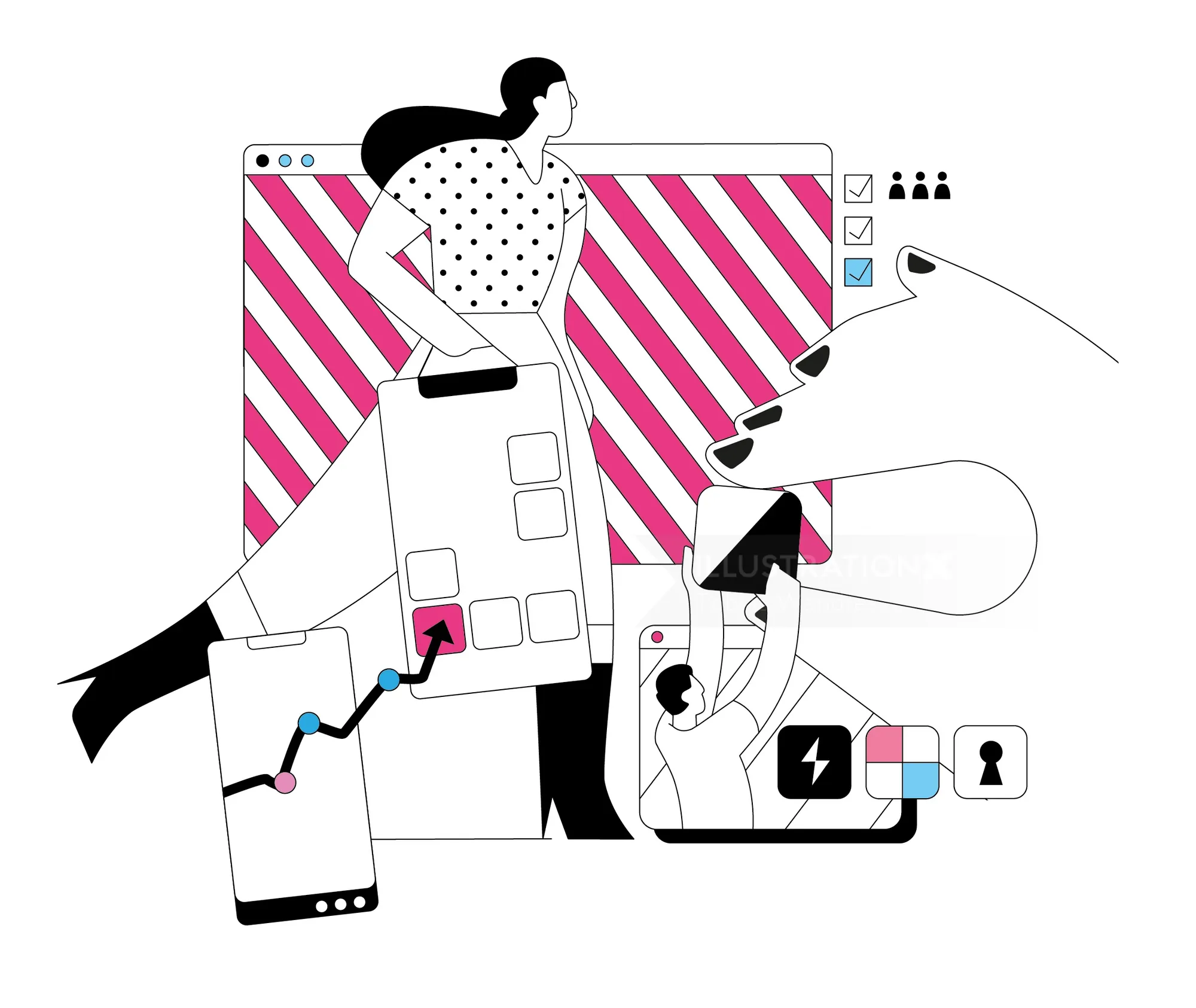 Abstract digital communication illustration by Tobias Wandres
