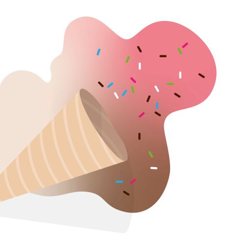 Abstract ice cream cone with colorful sprinkles by Tobias Wandres