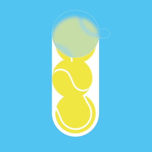 Abstract test tube with yellow and green shapes by Tobias Wandres