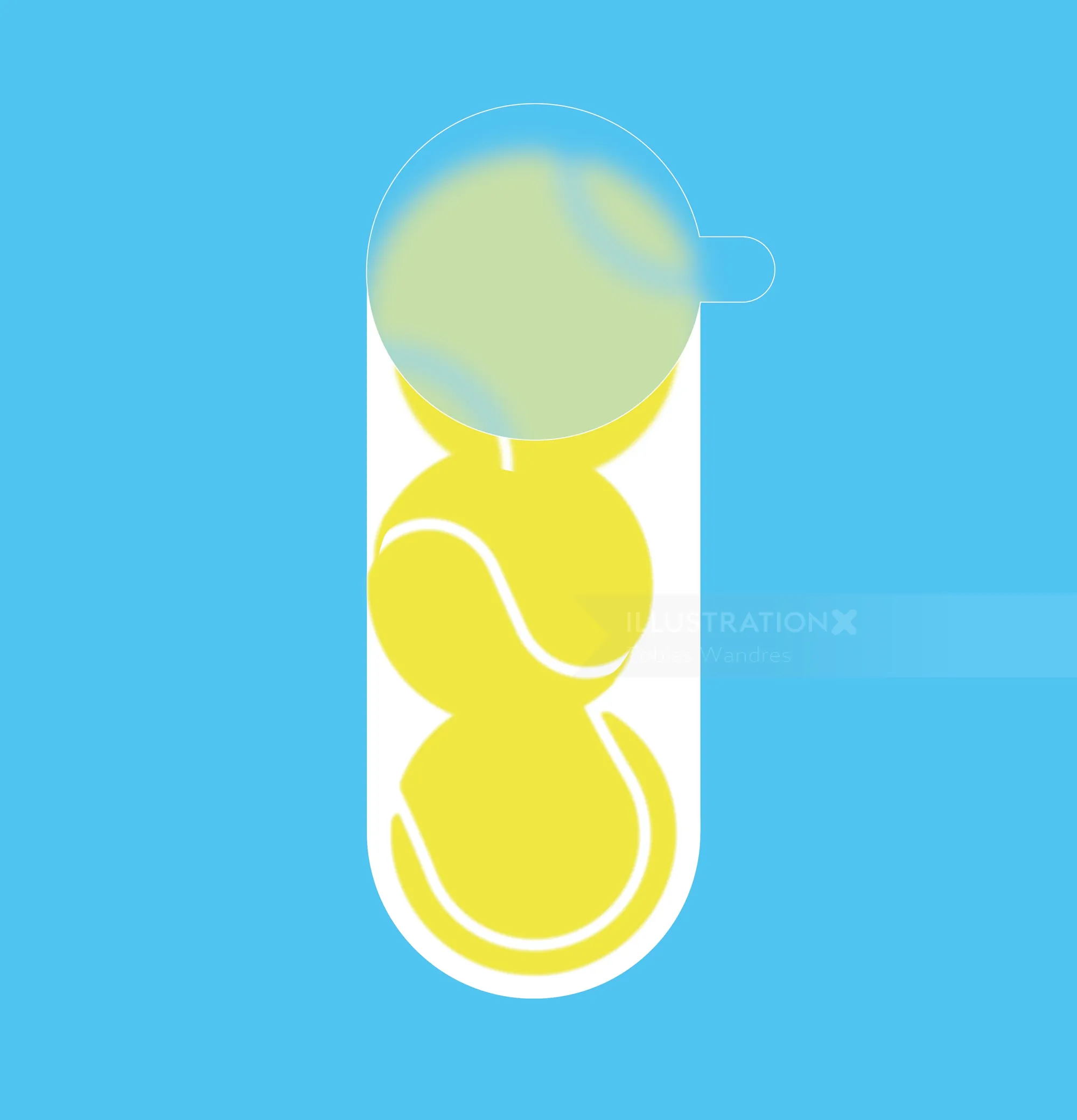 Abstract test tube with yellow and green shapes by Tobias Wandres