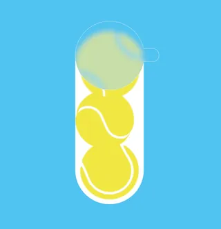 Abstract test tube with yellow and green shapes by Tobias Wandres