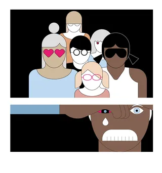 Illustration of diverse faces with different emotions and expressions