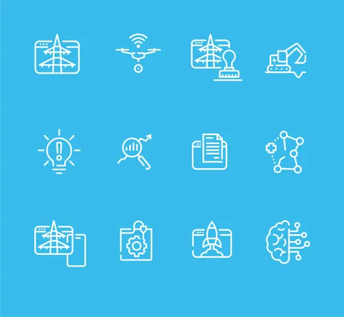 White artificial intelligence and technology icon set by Tobias Wandres