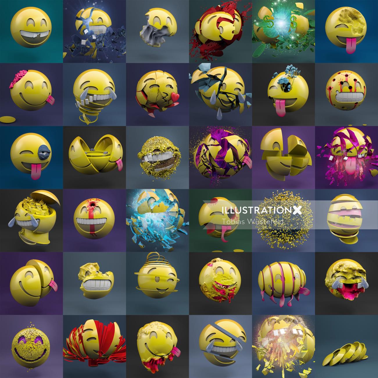 Character design of emoji's