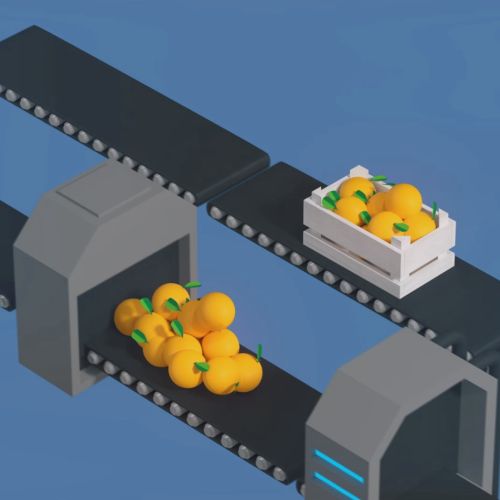 Fruit slicer machine animation