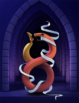 Illustration animale du conte de morsure de serpent
