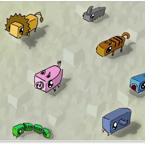 Cartoon illustration of animal stickers 