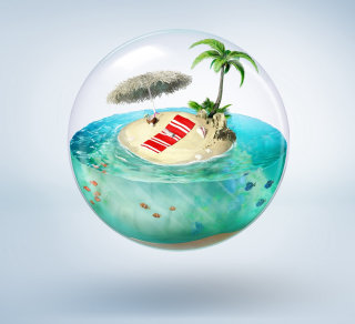 Ilustración de la naturaleza de Bubble Island