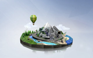 Ilustración 3d del mundo scout 