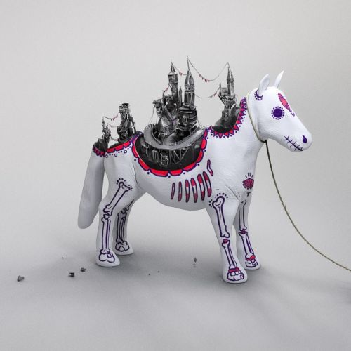 Animal illustration of horse toy