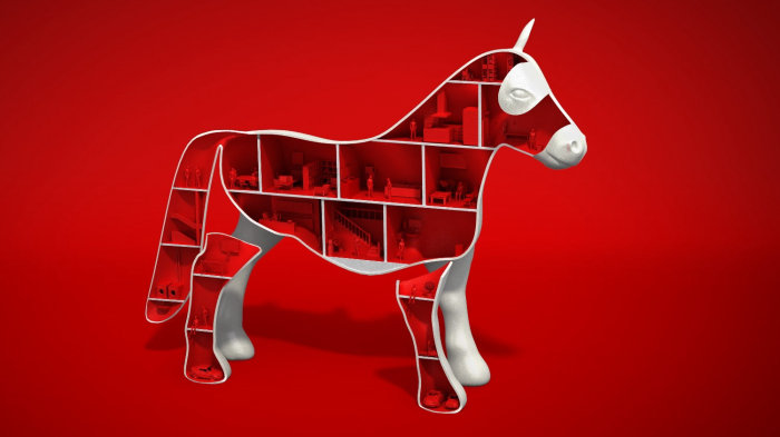 玩具马的3D插图
