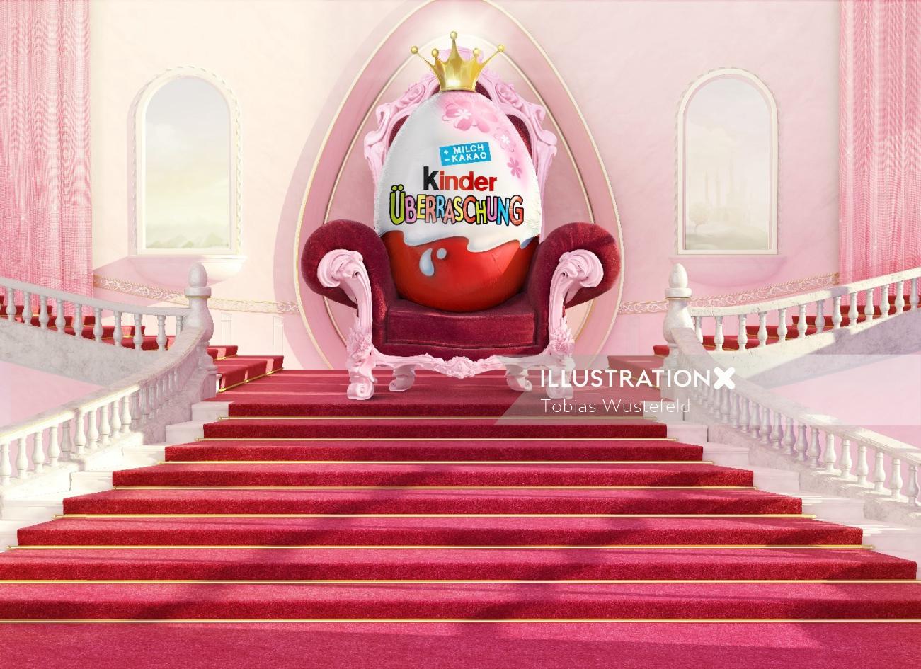 Illustration CGI du chocolat King Kinder