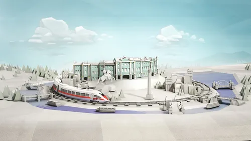 CNN railways 3d illustration 