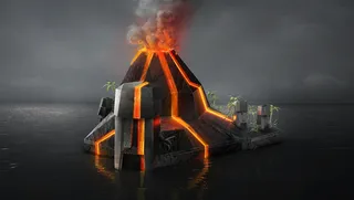 3d illustration of Volcano