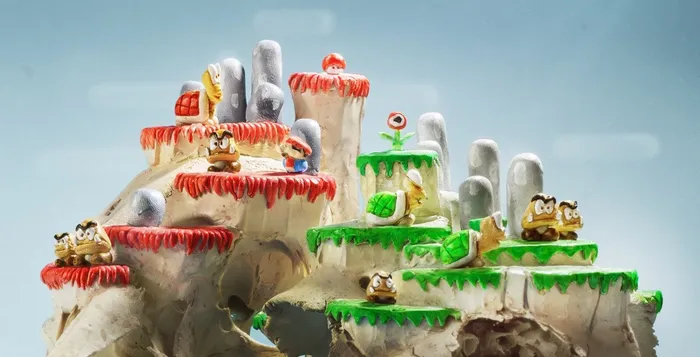 3d illustration of Super Mario Skulllevel