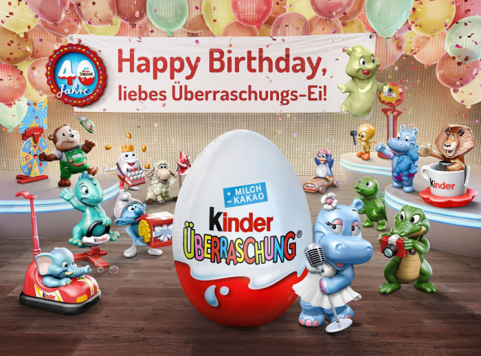 Illustration of happy birthday  Kinder Chocolate