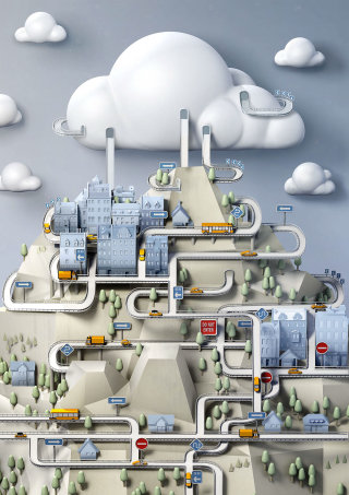 Ilustración técnica de la nube de IBM 