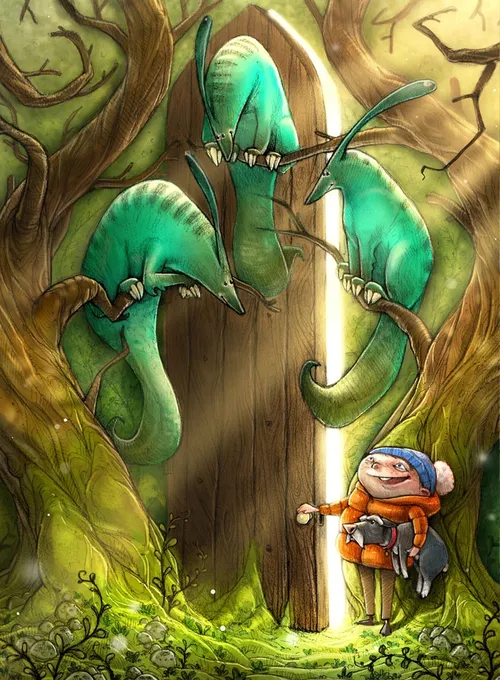 Eine Illustration des Zauberwaldes von New Door
