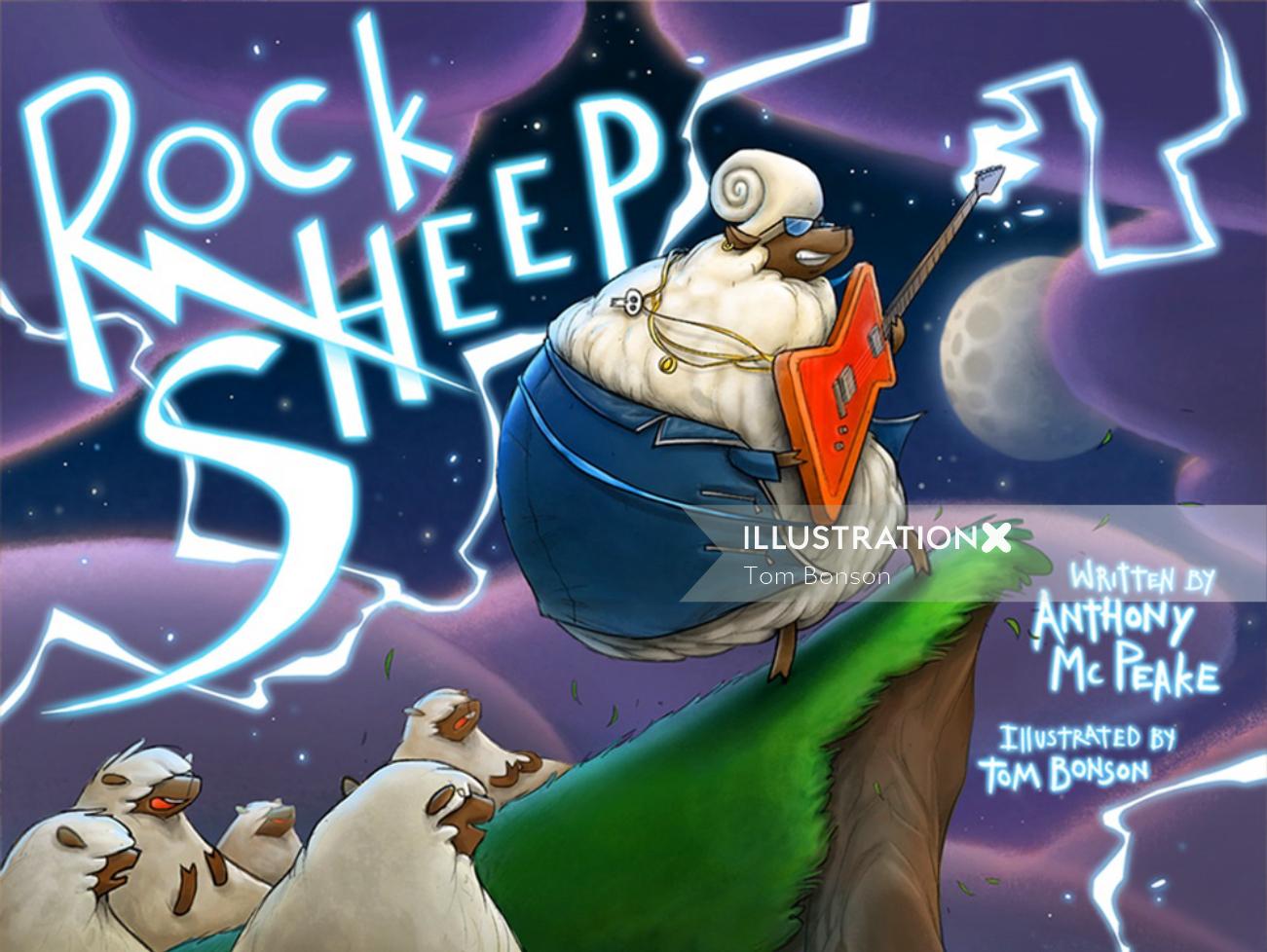 Art de couverture de livre de moutons de roche