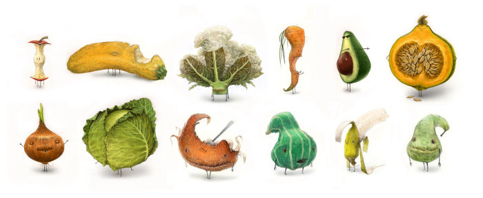 Vegetable character illustration