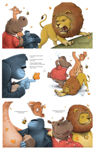 Página do livro digital de animais
