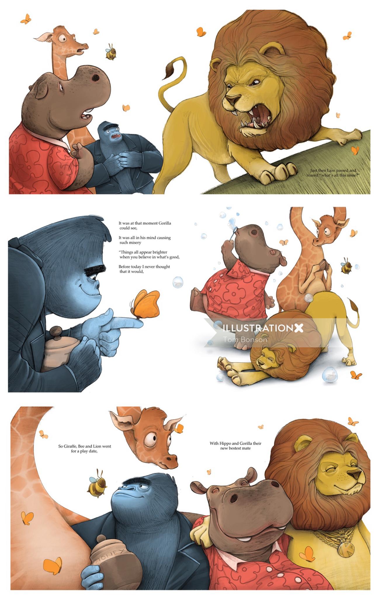 Page de livre d&#39;animaux numériques