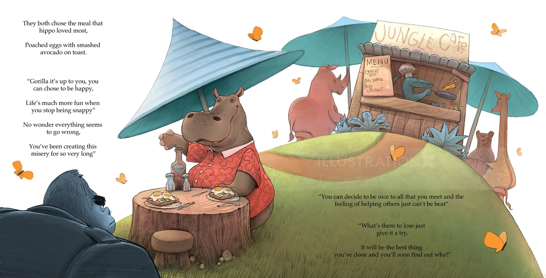 Animals Rhino lunch book page

