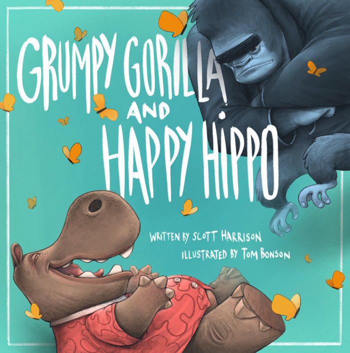 Portada de libro de hipopótamo feliz Grumpy Gorilla